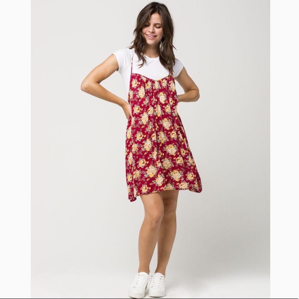 Volcom Red w/Yellow Flowers Dress